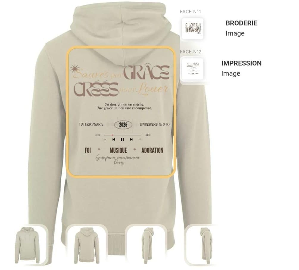 Sweat beige, vue arrière
