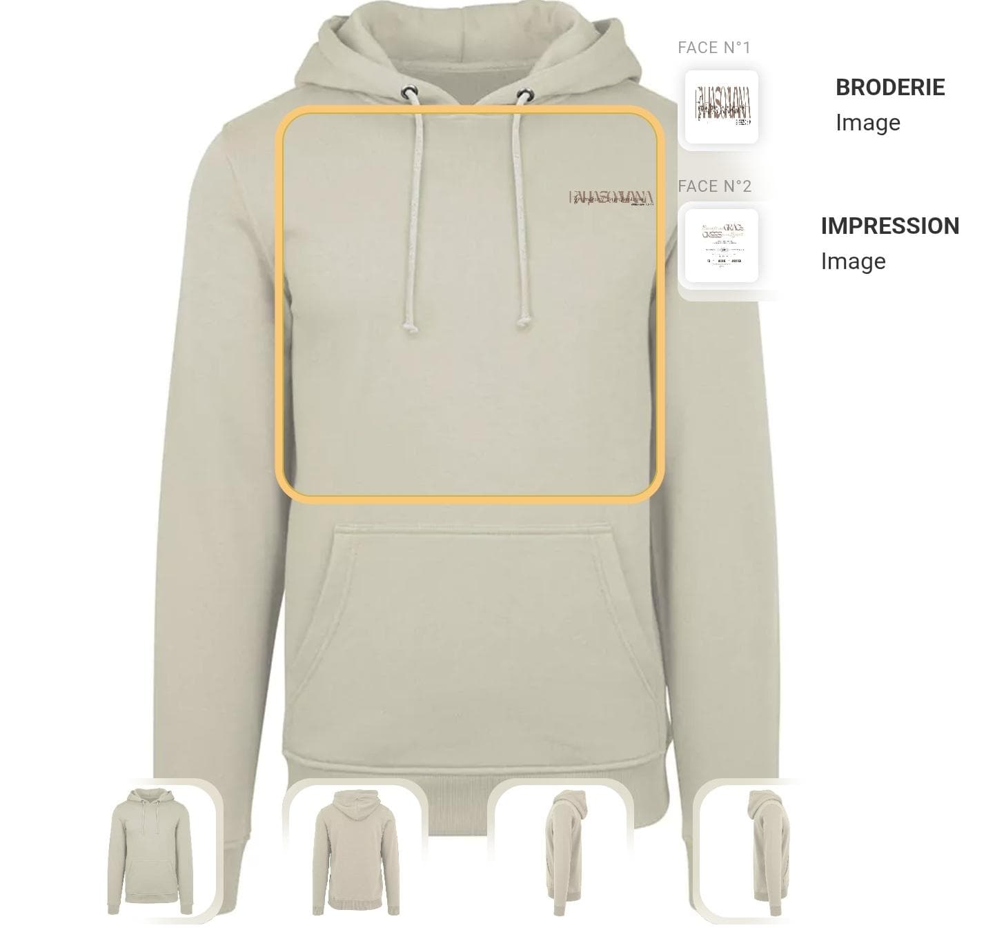 Sweat beige, vue avant
