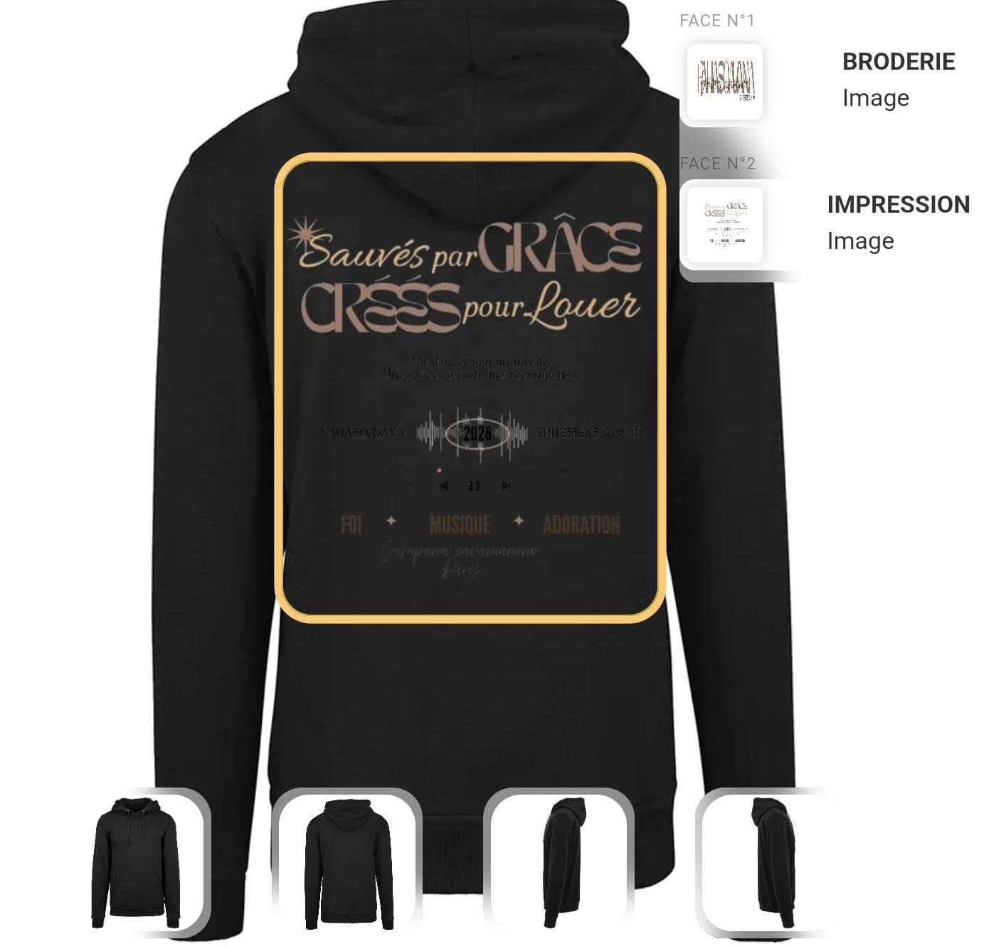 Sweat noir, vue arrière