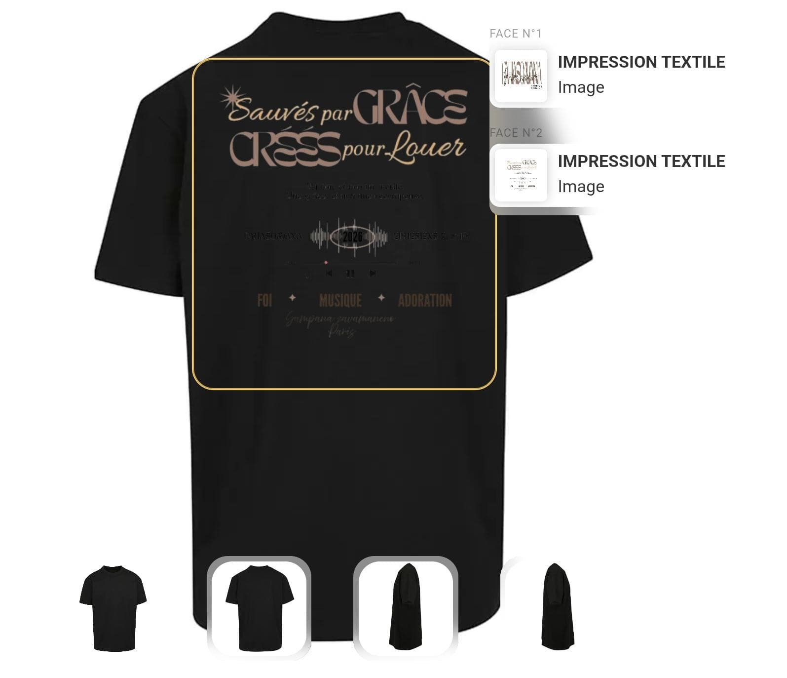 T-shirt noir, vue arrière
