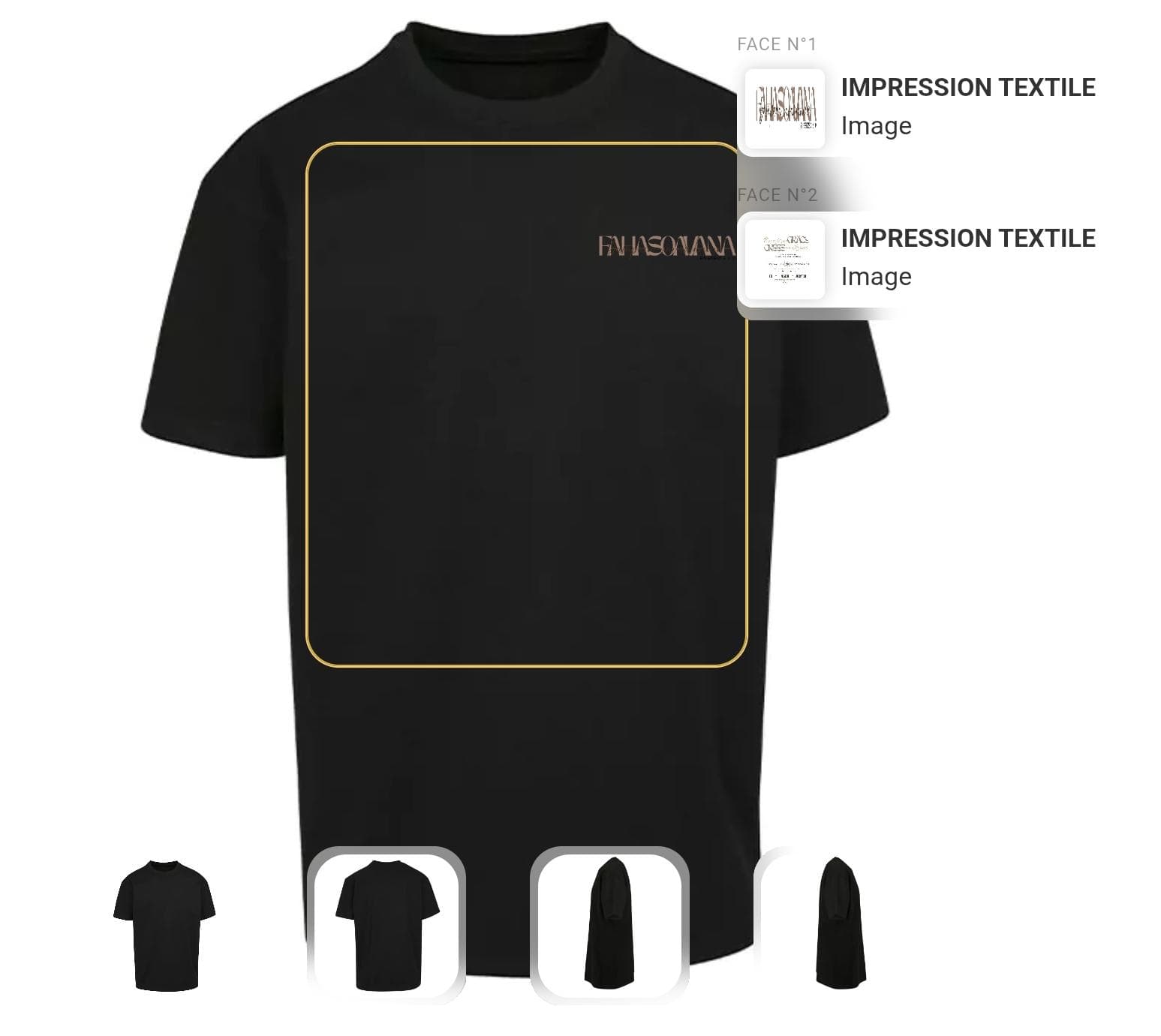 T-shirt noir, vue avant